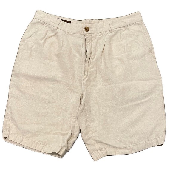 Perry Ellis Other - Perry Ellis Chino Shorts Mens Size 32 Beige Linen Blend